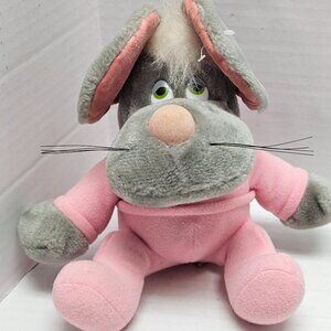 Vintage 80s 1984 Dakins Squeaky Plush Pink Gray Conklin Mouse Toy Rare